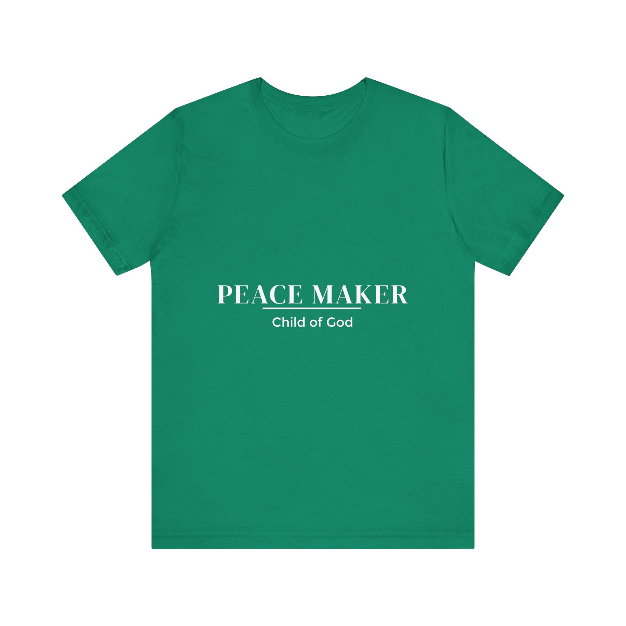 PEACE MAKER - Child of GOD -(white letters) Unisex Jersey Short Sleeve Tee, Casual T-Shirt for Everyday Wear, Gift for Birthdays, Trendy Graphic Tee, Comfortable Summer Top, [...]