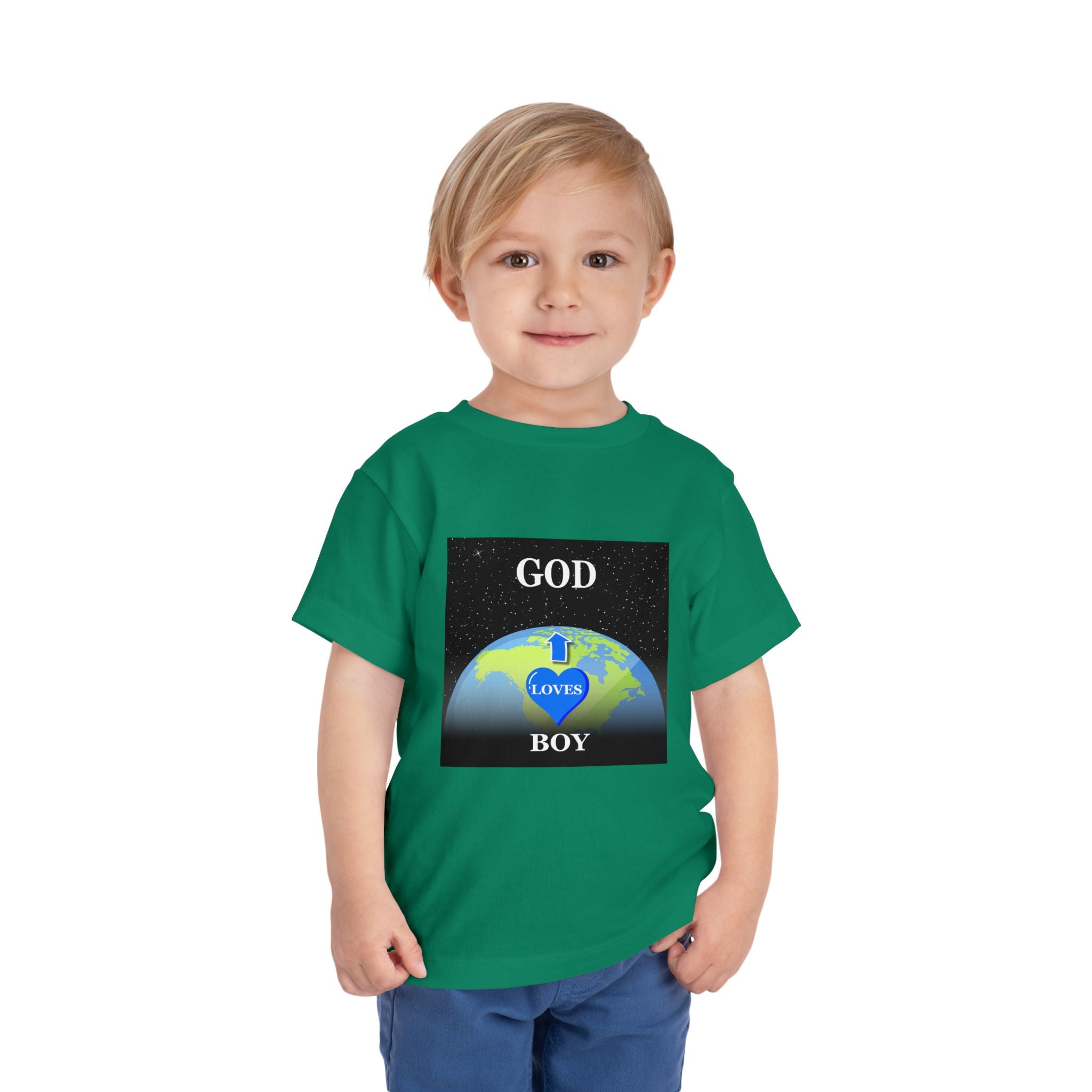 God Loves Boy Toddler Tee - Adorable Children's Shirt, Birthday Gift, Toddler Clothing, Faith-Based Tee, Cute Kids Apparel