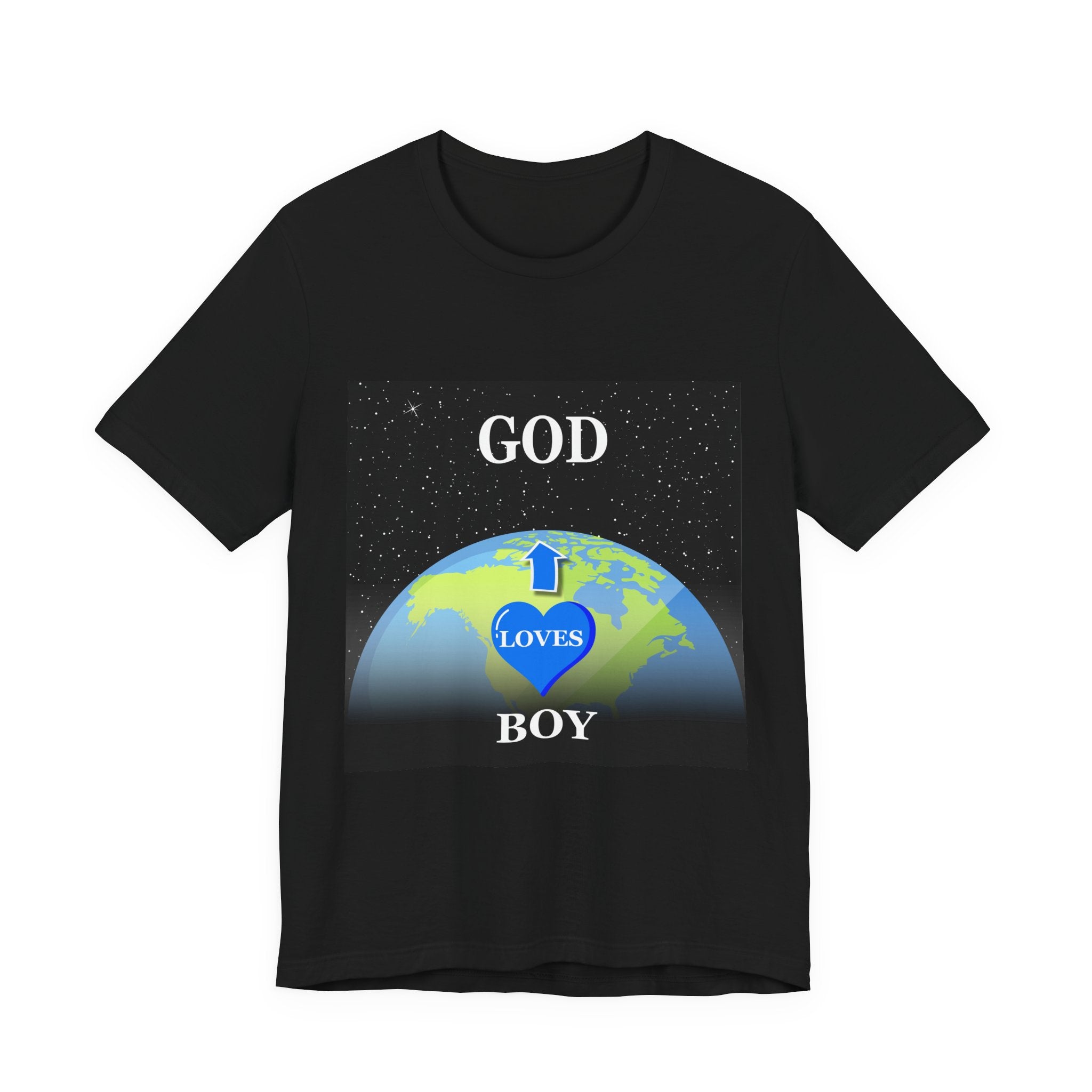 Boy Loves GOD Tee - Unisex Christian Shirt, Faith-Based Apparel, Inspirational Gift, Youth Church Clothing