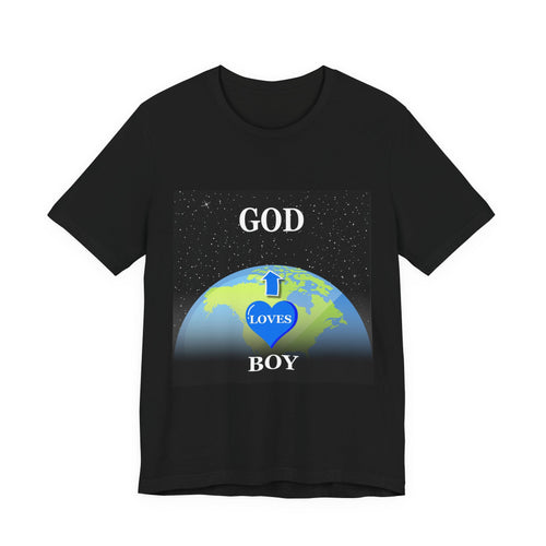 <b>Boy Loves GOD Tee</b> - Unisex Christian Shirt, Faith-Based Apparel, Inspirational Gift, Youth Church Clothing