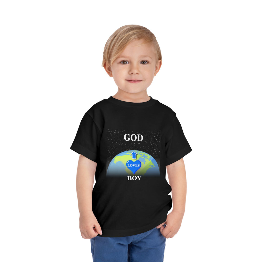 God Loves Boy Toddler Tee - Adorable Children's Shirt, Birthday Gift, Toddler Clothing, Faith-Based Tee, Cute Kids Apparel
