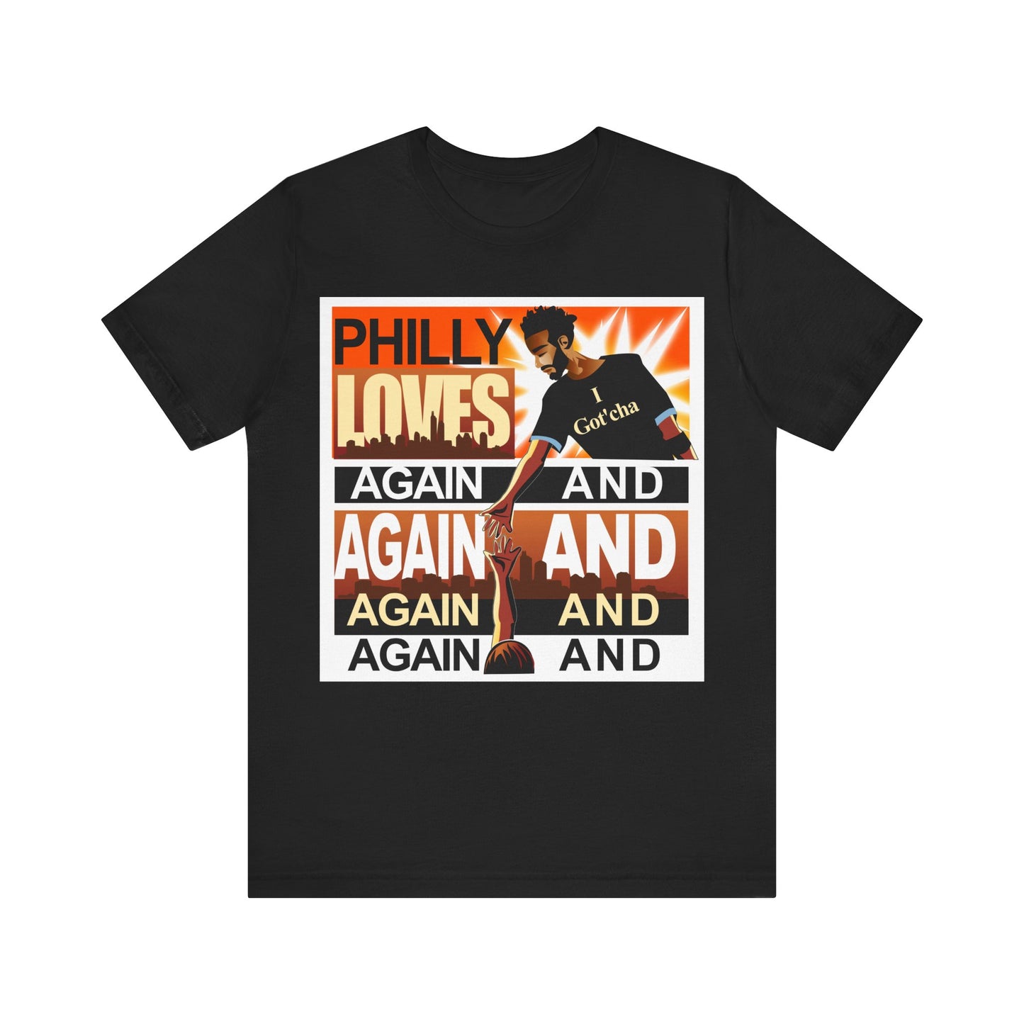 A33-M - Philly Pride! - Male – Helping Hand Up -Unisex Cotton Crew Tee