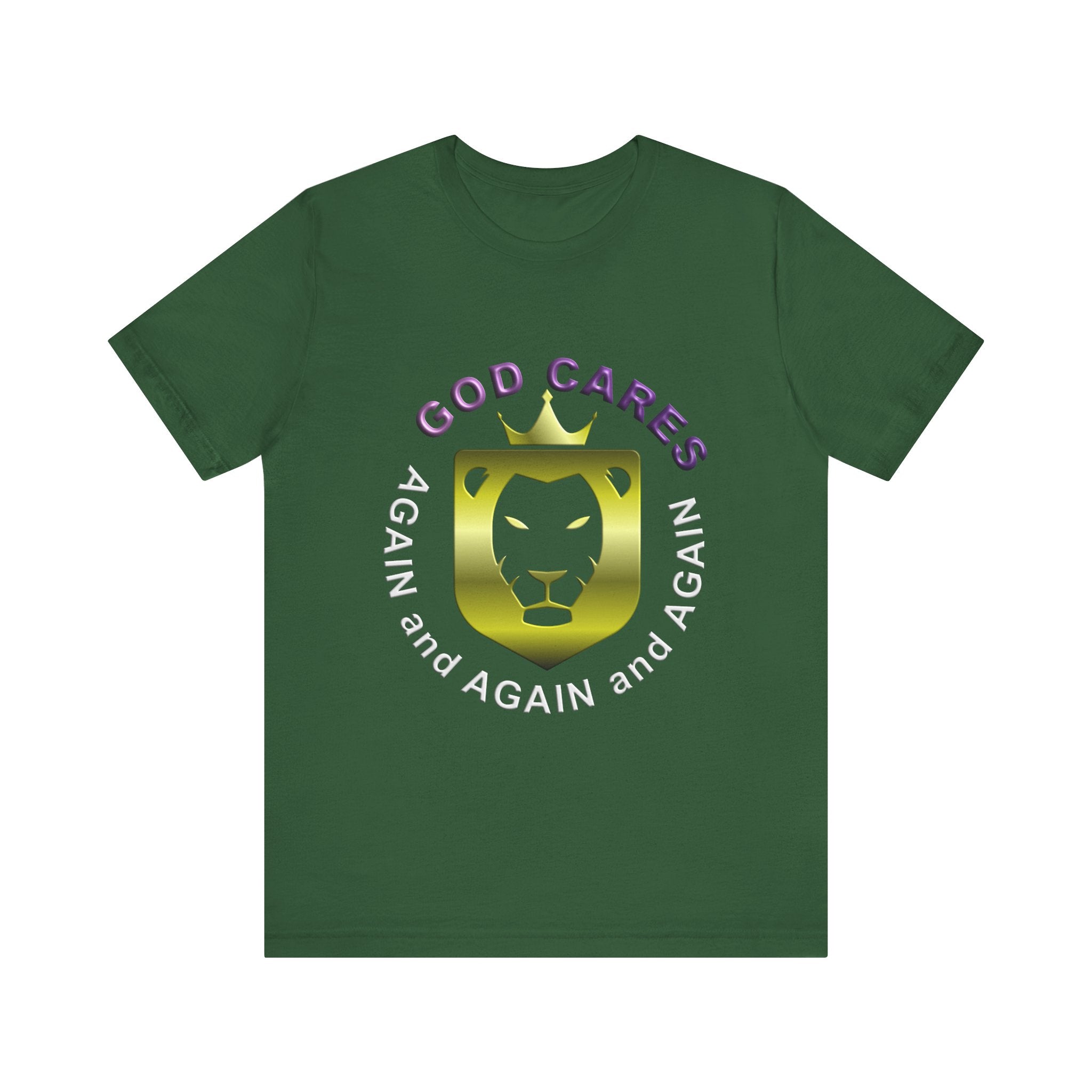 God Cares - Lion Centered - T-Shirt - Inspirational