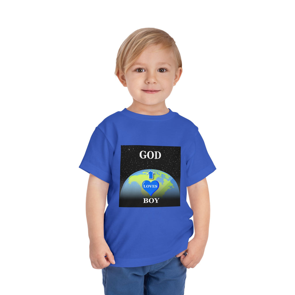 God Loves Boy Toddler Tee - Adorable Children's Shirt, Birthday Gift, Toddler Clothing, Faith-Based Tee, Cute Kids Apparel