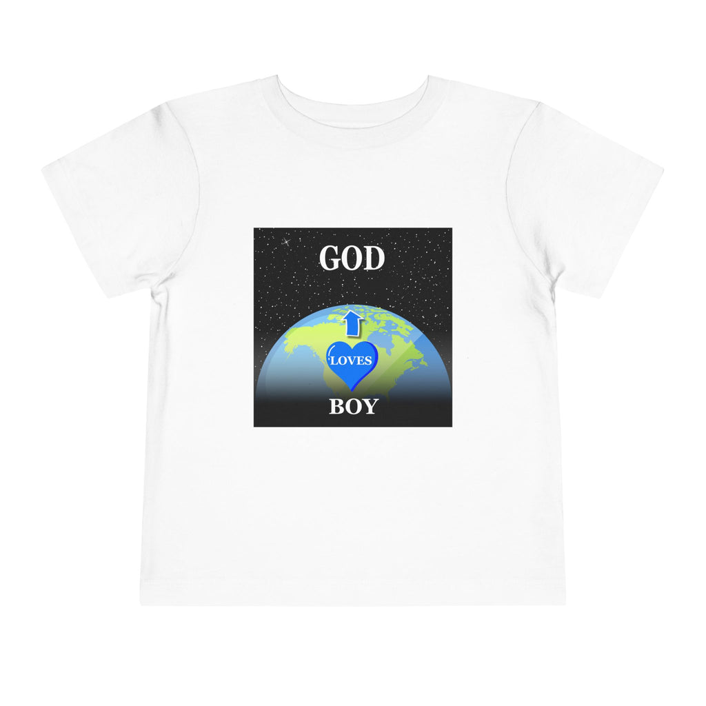 God Loves Boy Toddler Tee - Adorable Children's Shirt, Birthday Gift, Toddler Clothing, Faith-Based Tee, Cute Kids Apparel