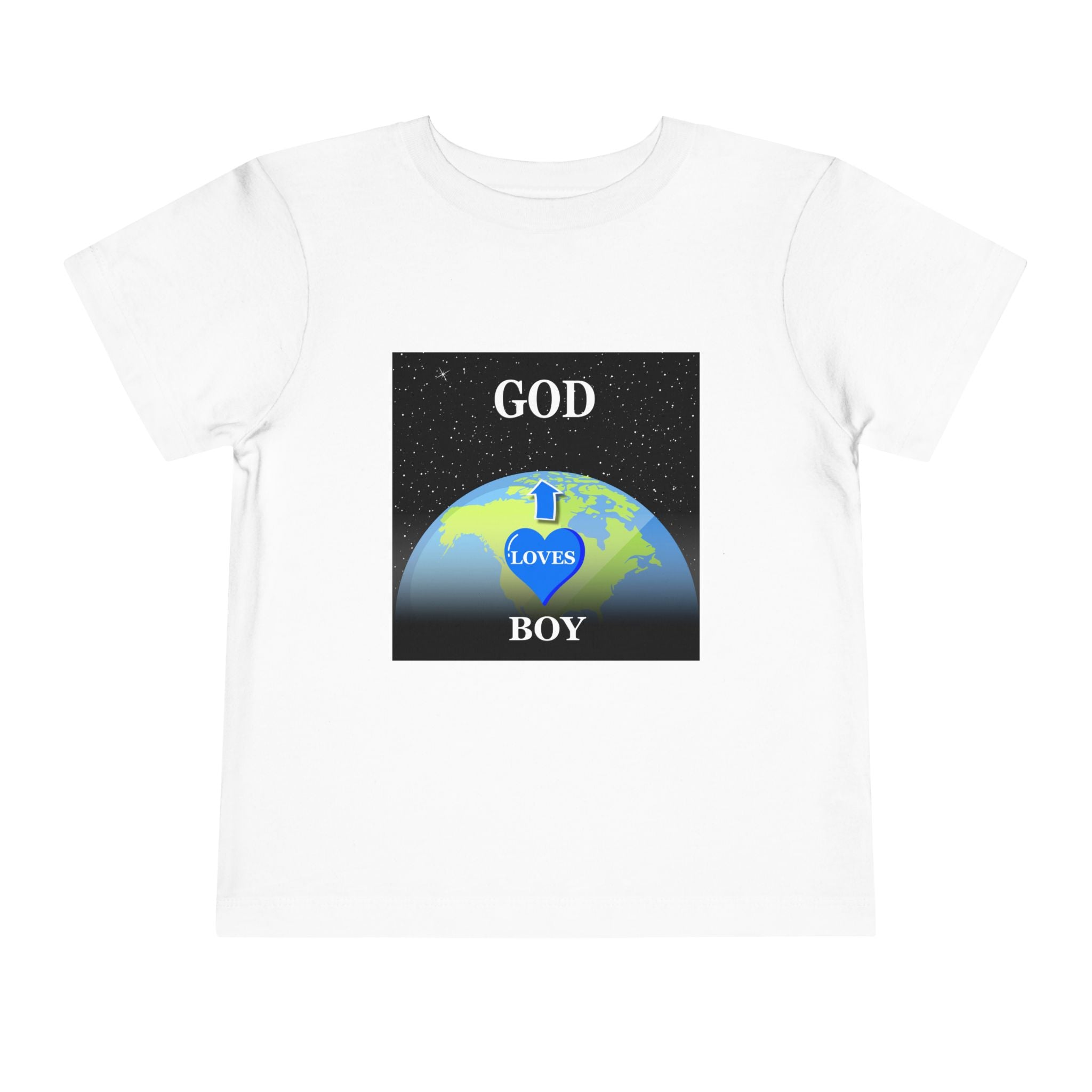God Loves Boy Toddler Tee - Adorable Children's Shirt, Birthday Gift, Toddler Clothing, Faith-Based Tee, Cute Kids Apparel