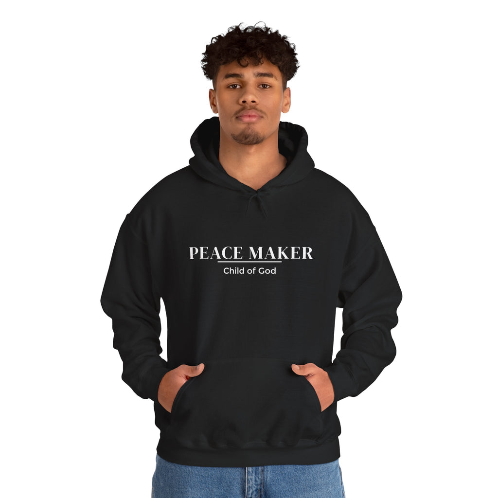 <b>PEACE MAKER</b> - Child of God (white letters) - Unisex Heavy Blend™ Hooded Sweatshirt