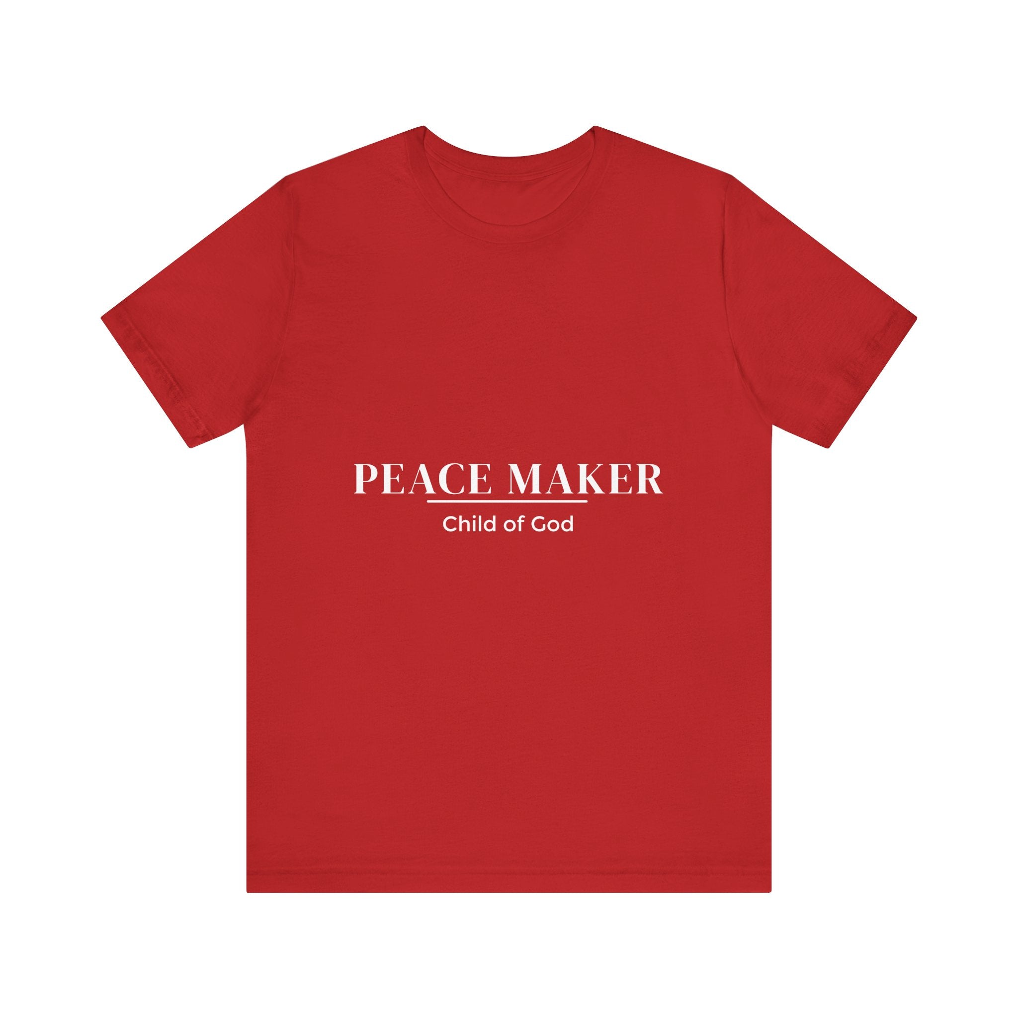 PEACE MAKER - Child of GOD -(white letters) Unisex Jersey Short Sleeve Tee, Casual T-Shirt for Everyday Wear, Gift for Birthdays, Trendy Graphic Tee, Comfortable Summer Top, [...]