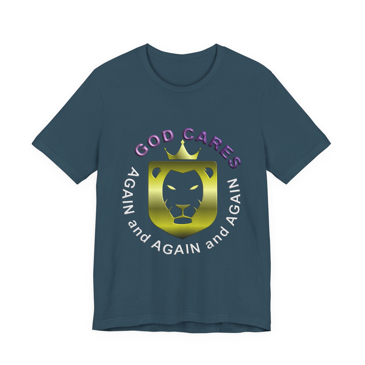 God Cares - Lion Centered - T-Shirt - Inspirational