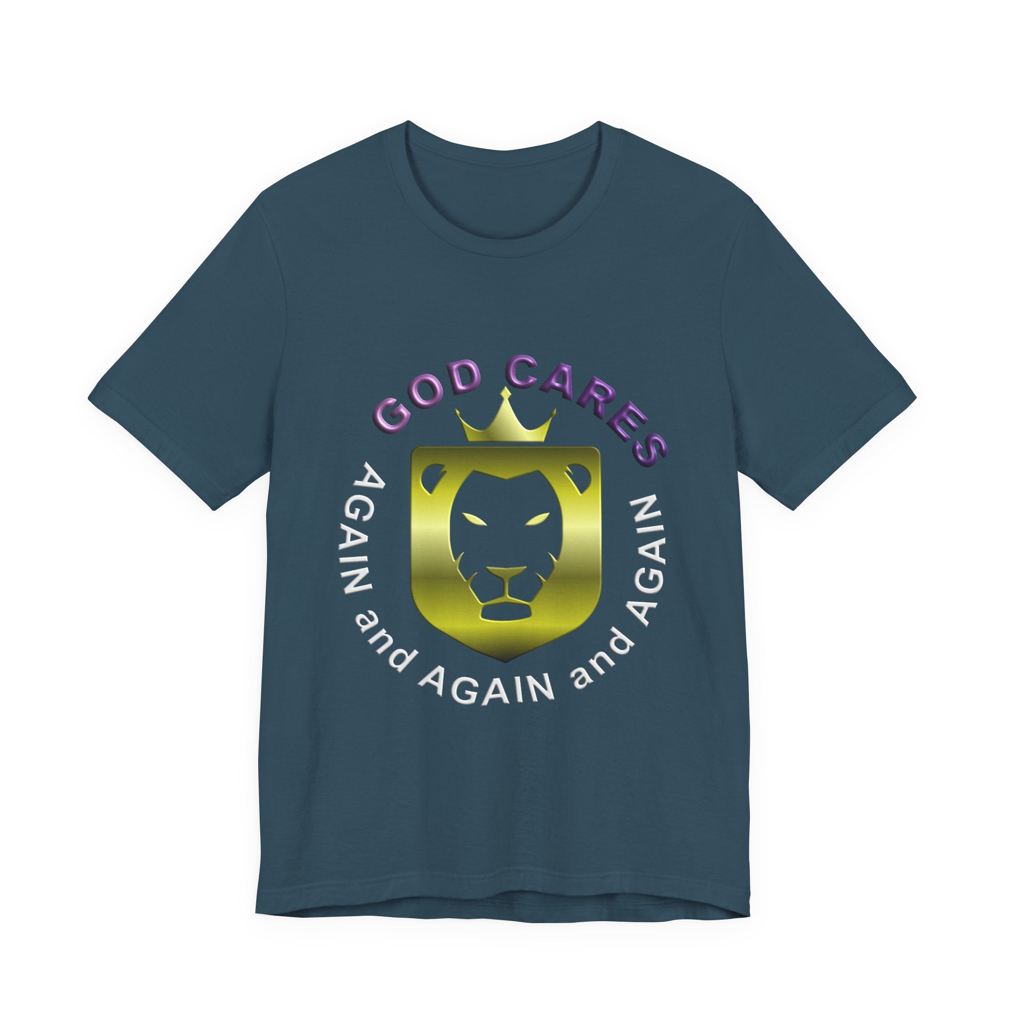 God Cares - Lion Centered - T-Shirt - Inspirational