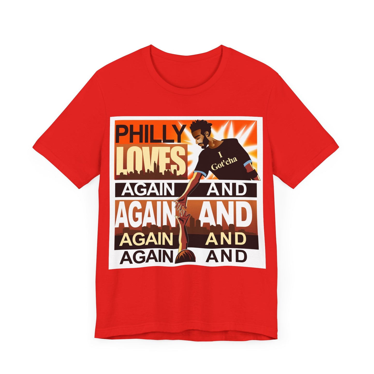 A33-M - Philly Pride! - Male – Helping Hand Up -Unisex Cotton Crew Tee