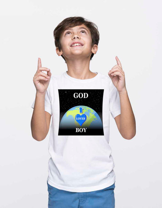 Boy Loves GOD Tee - Unisex Christian Shirt, Faith-Based Apparel, Inspirational Gift, Youth Church Clothing