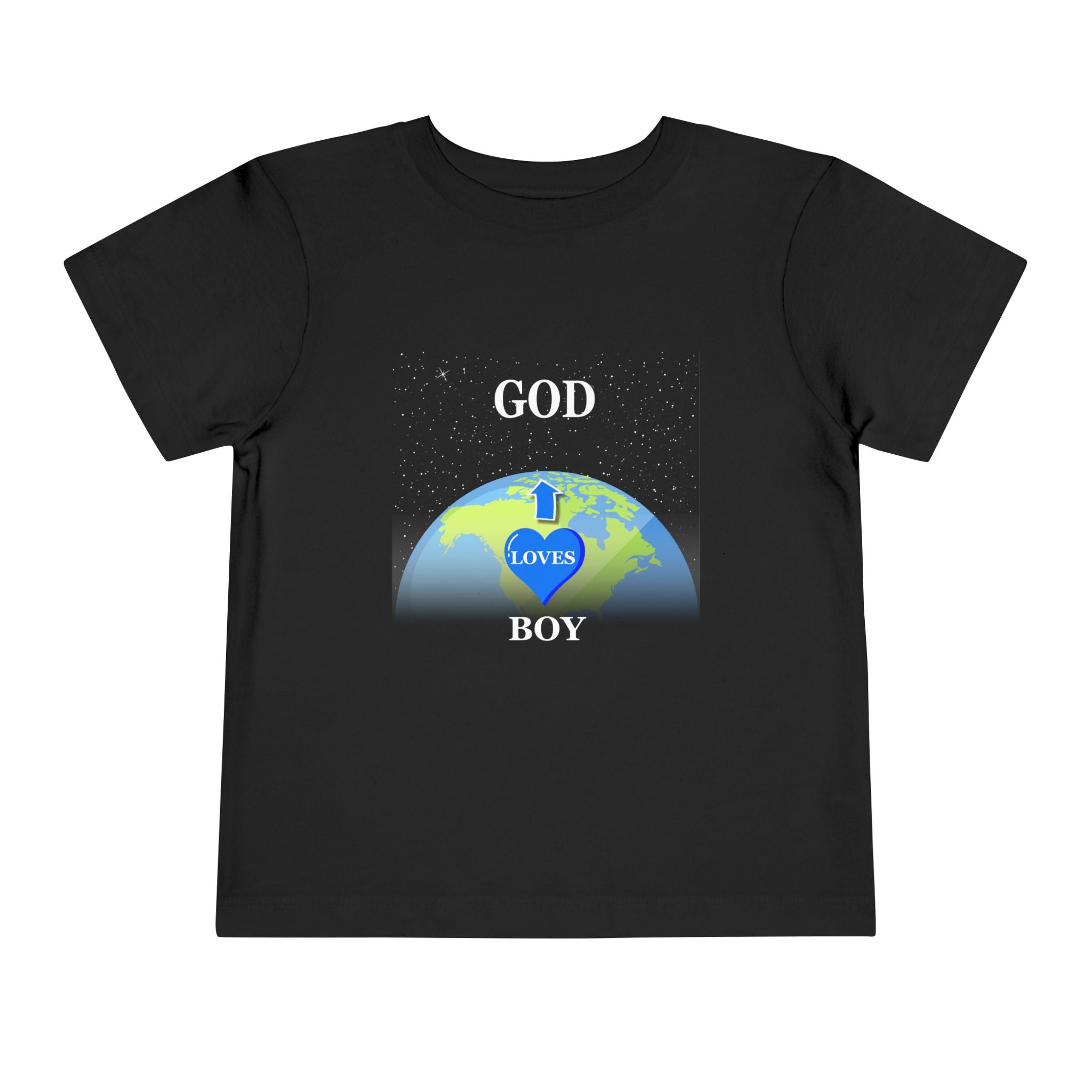 God Loves Boy Toddler Tee - Adorable Children's Shirt, Birthday Gift, Toddler Clothing, Faith-Based Tee, Cute Kids Apparel