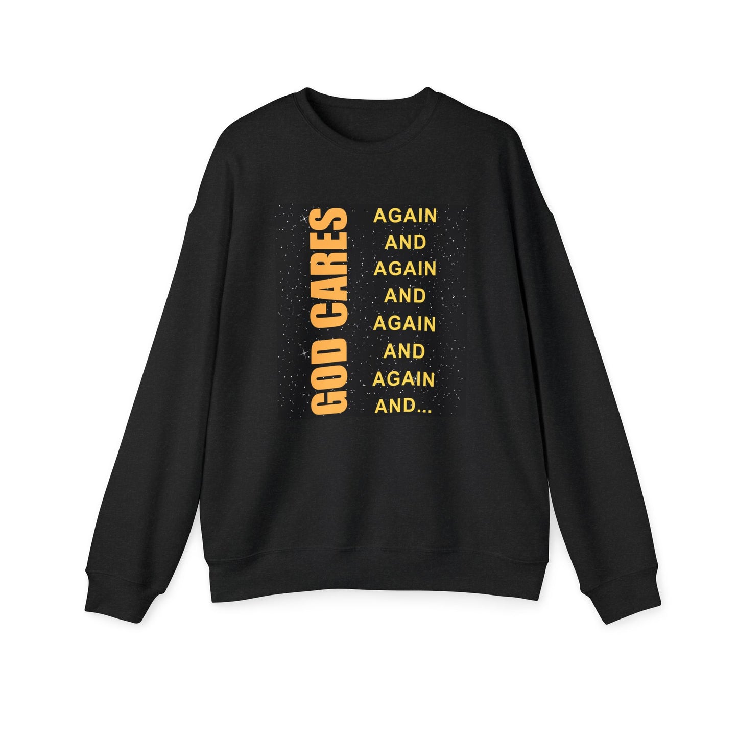God Cares - Again and Again and... Unisex Drop Shoulder Sweatshirt - Cozy Gift for Faith, Inspirational Apparel, Perfect for Everyday Wear, Religious Fashion, [...]