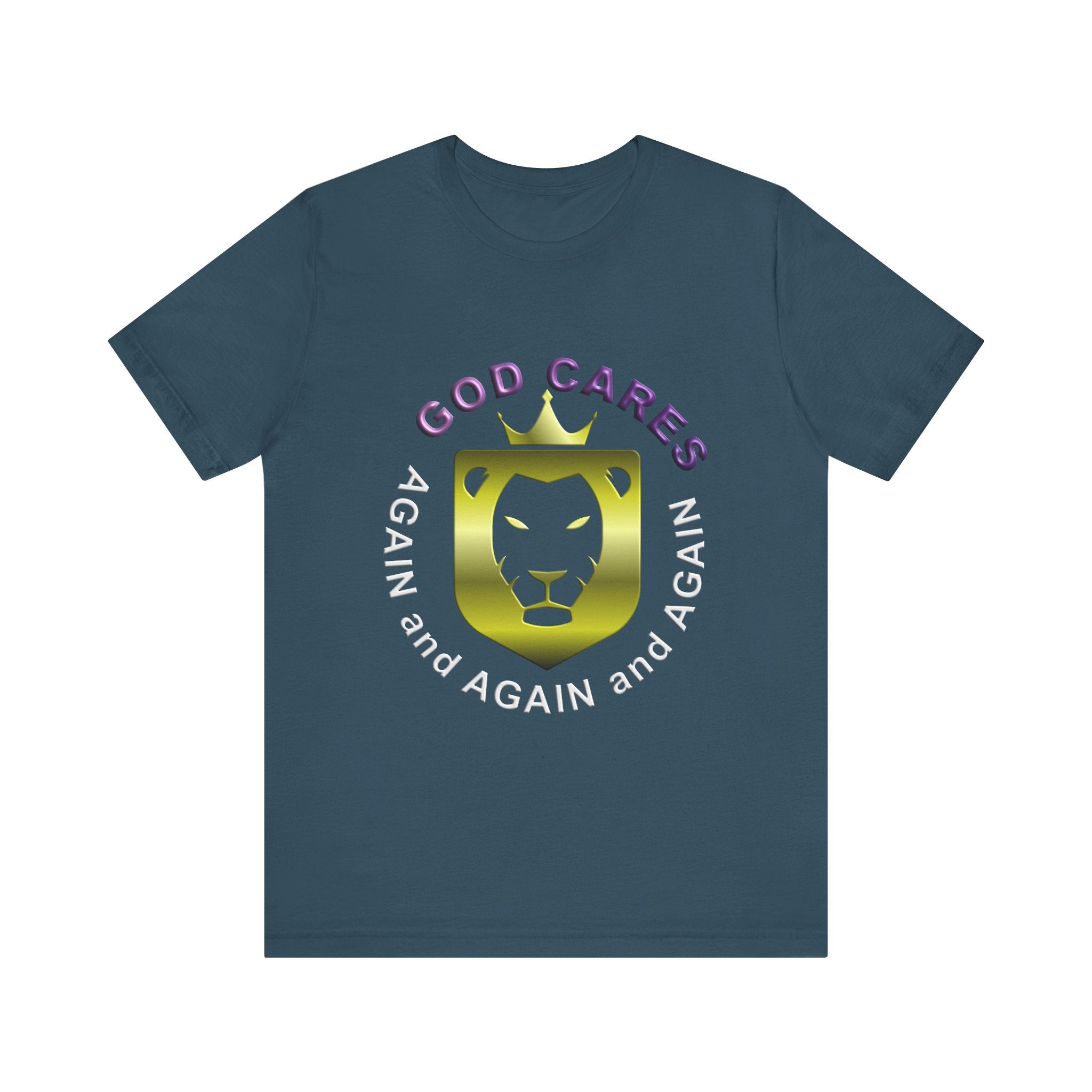 God Cares - Lion Centered - T-Shirt - Inspirational