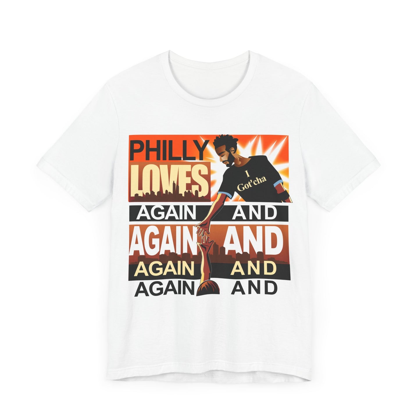 A33-M - Philly Pride! - Male – Helping Hand Up -Unisex Cotton Crew Tee