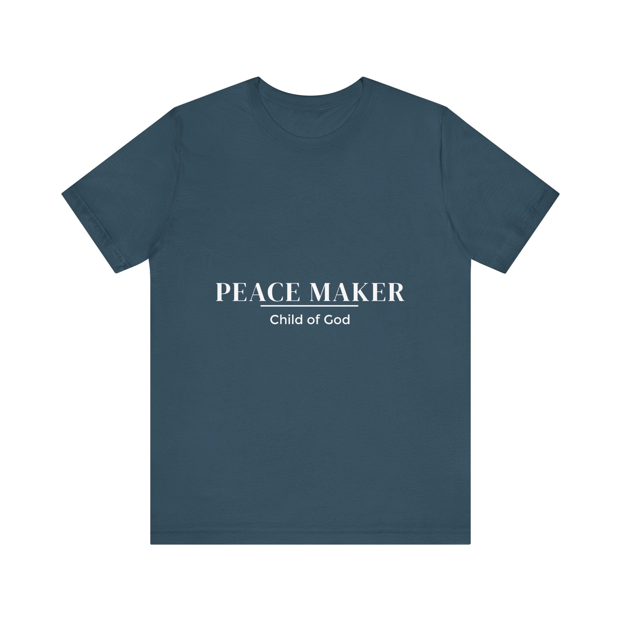 PEACE MAKER - Child of GOD -(white letters) Unisex Jersey Short Sleeve Tee, Casual T-Shirt for Everyday Wear, Gift for Birthdays, Trendy Graphic Tee, Comfortable Summer Top, [...]