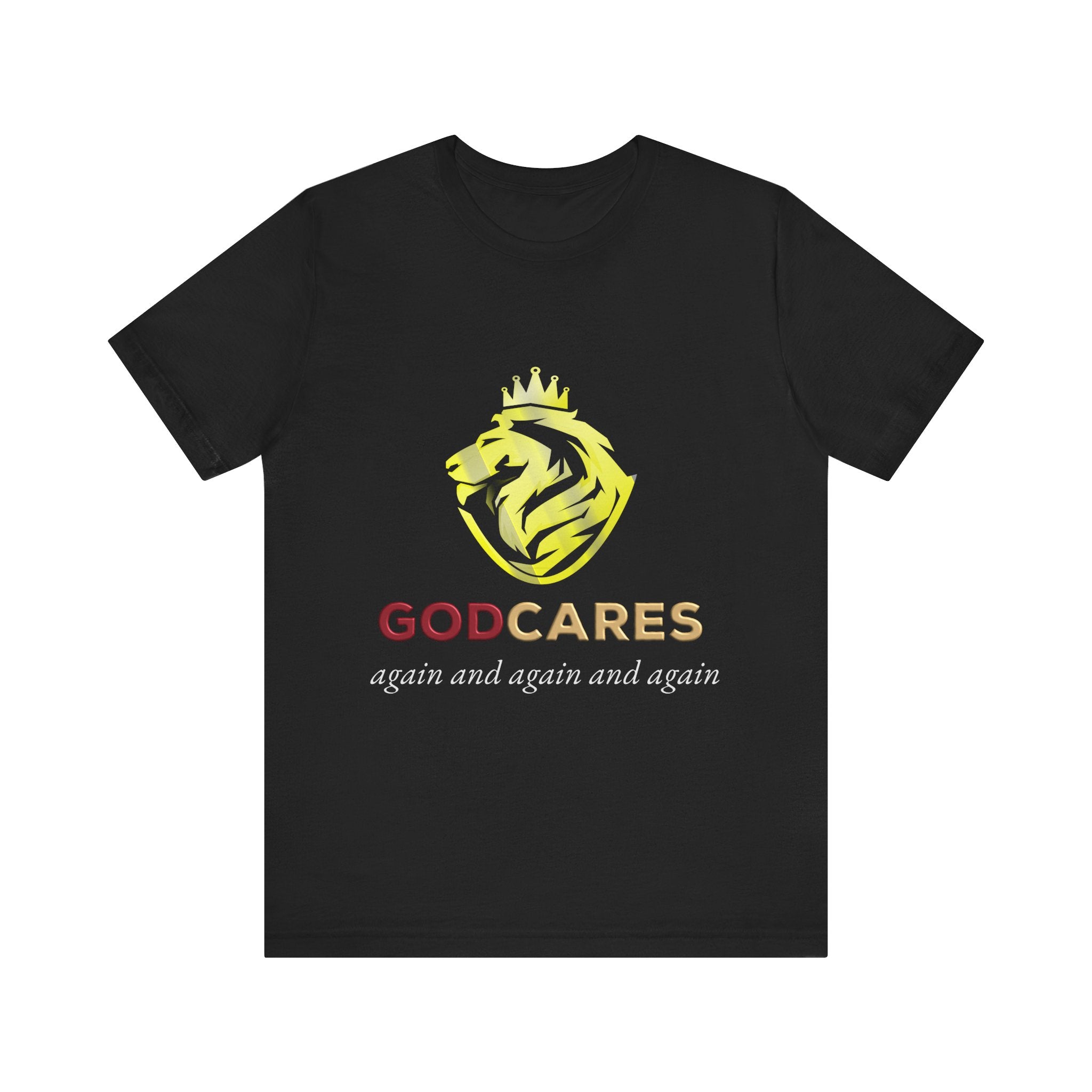 God Cares - Lion Profile - Unisex Jersey Short Sleeve Tee