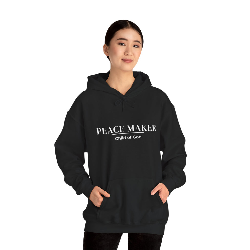 <b>PEACE MAKER</b> - Child of God (white letters) - Unisex Heavy Blend™ Hooded Sweatshirt