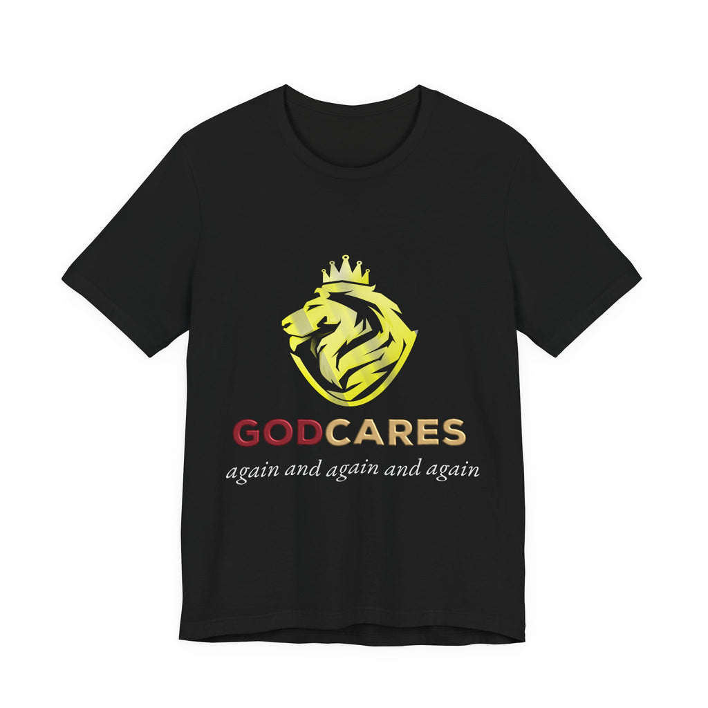God Cares - Lion Profile - Unisex Jersey Short Sleeve Tee
