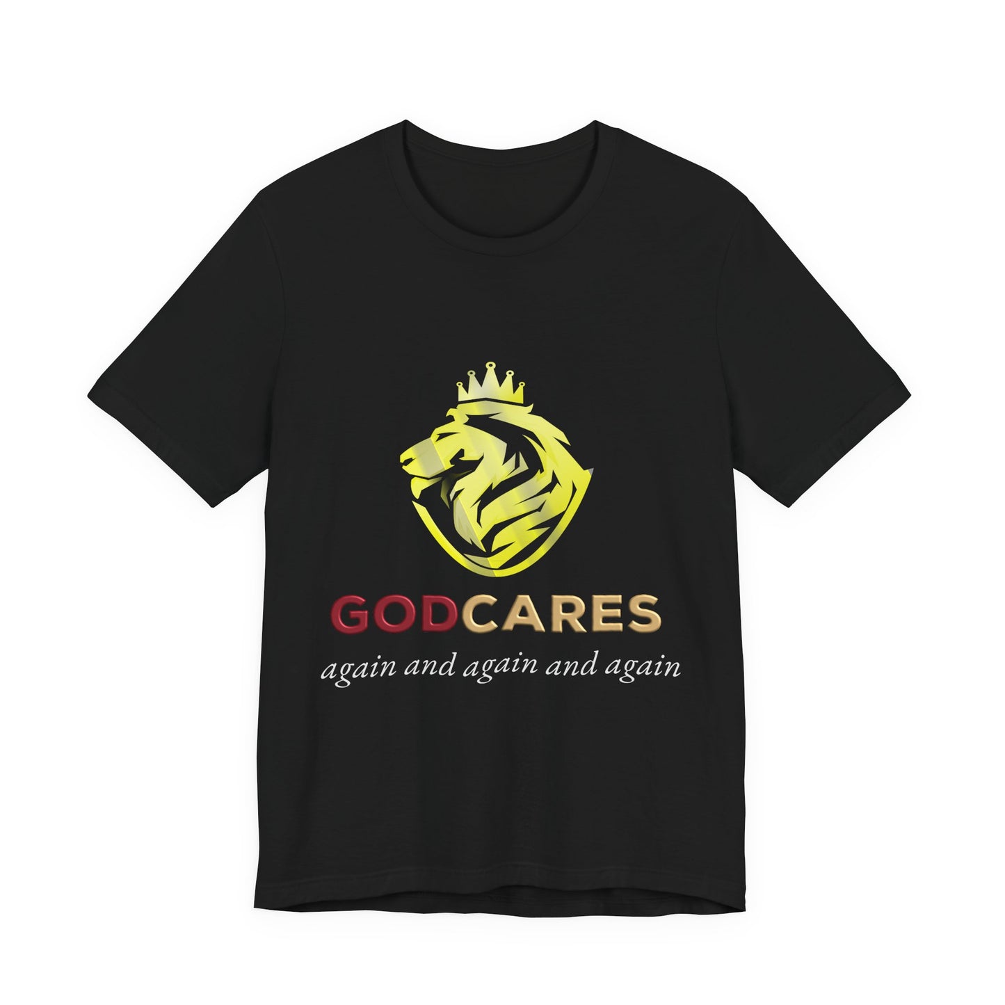 God Cares - Lion Profile - Unisex Jersey Short Sleeve Tee