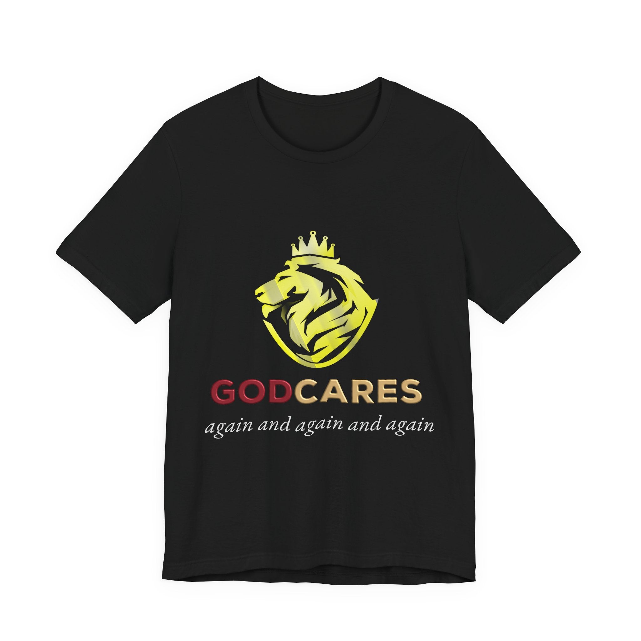 God Cares - Lion Profile - Unisex Jersey Short Sleeve Tee