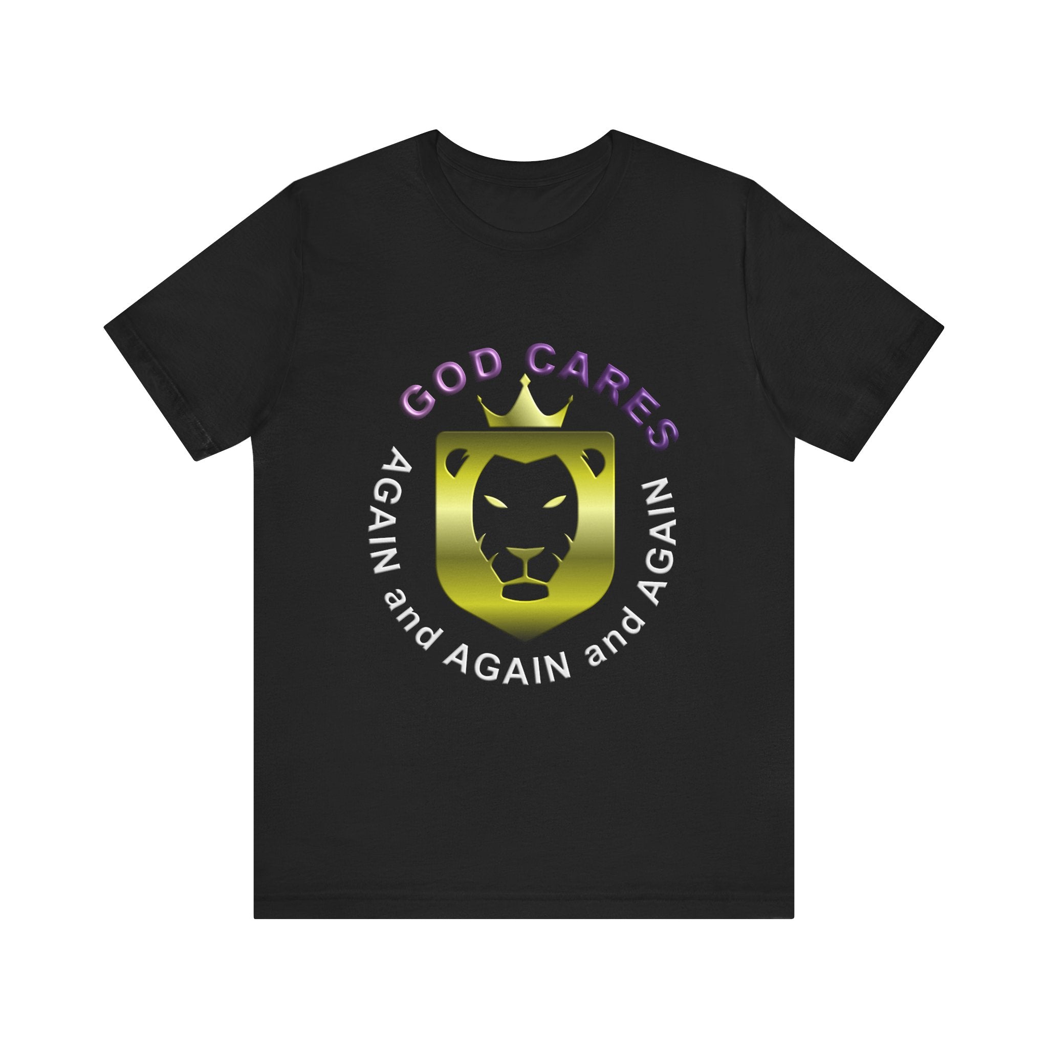 God Cares - Lion Centered - T-Shirt - Inspirational
