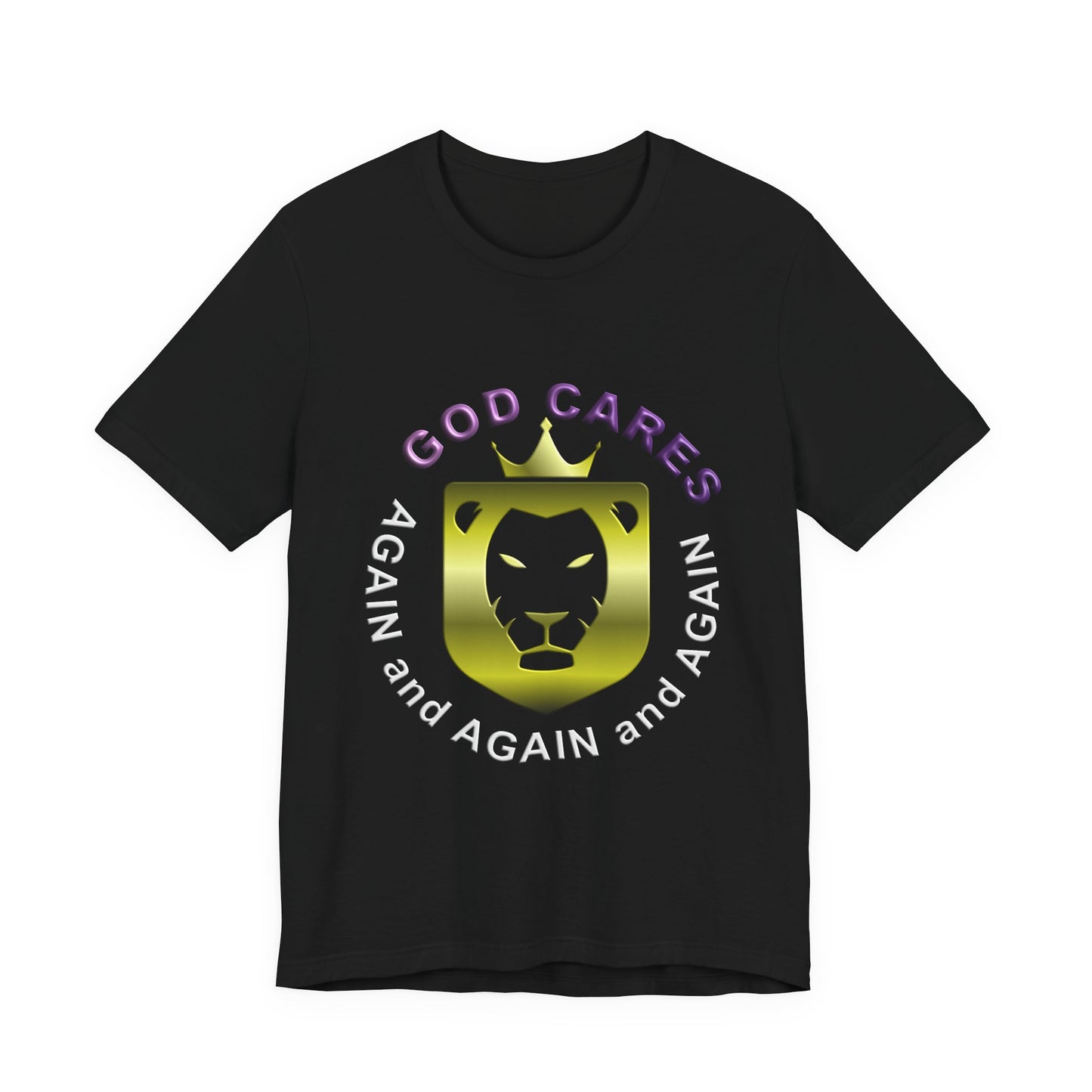 God Cares - Lion Centered - T-Shirt - Inspirational