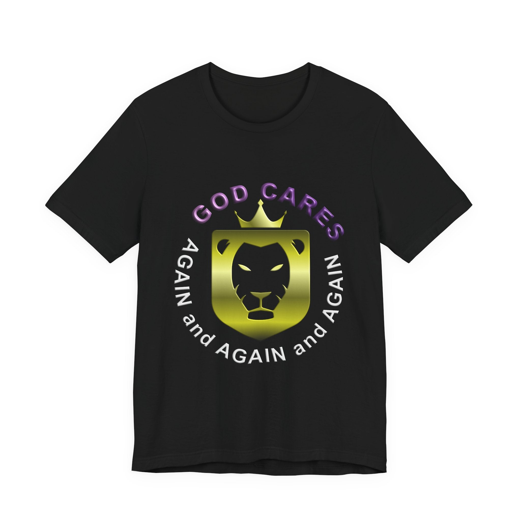 God Cares - Lion Centered - T-Shirt - Inspirational