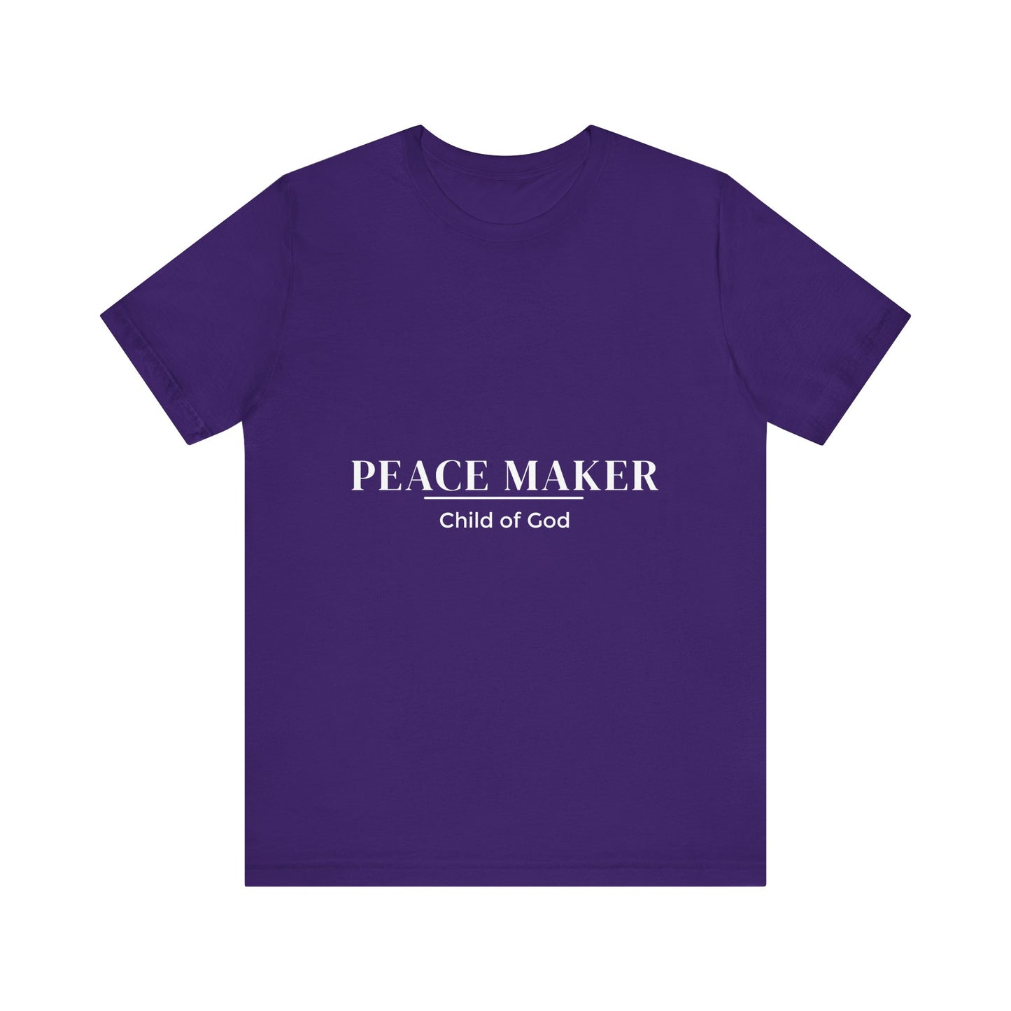 PEACE MAKER - Child of GOD -(white letters) Unisex Jersey Short Sleeve Tee, Casual T-Shirt for Everyday Wear, Gift for Birthdays, Trendy Graphic Tee, Comfortable Summer Top, [...]