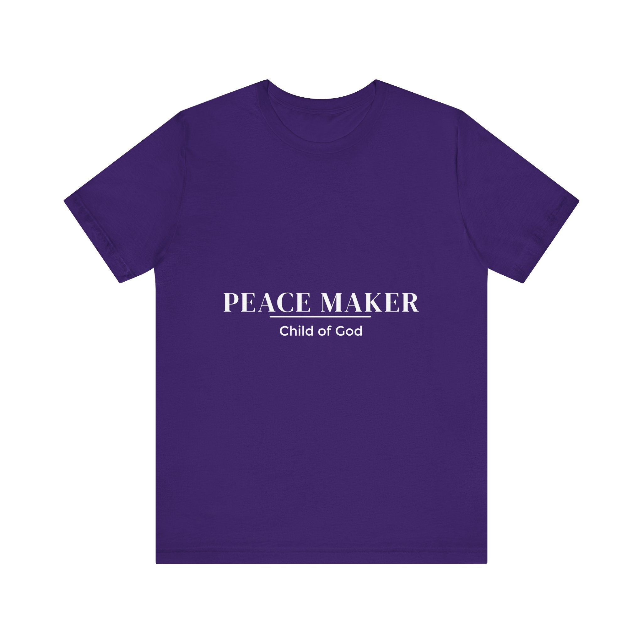 PEACE MAKER - Child of GOD -(white letters) Unisex Jersey Short Sleeve Tee, Casual T-Shirt for Everyday Wear, Gift for Birthdays, Trendy Graphic Tee, Comfortable Summer Top, [...]