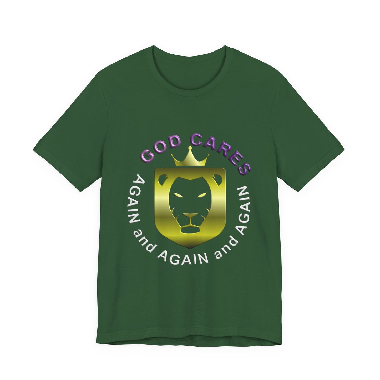 God Cares - Lion Centered - T-Shirt - Inspirational