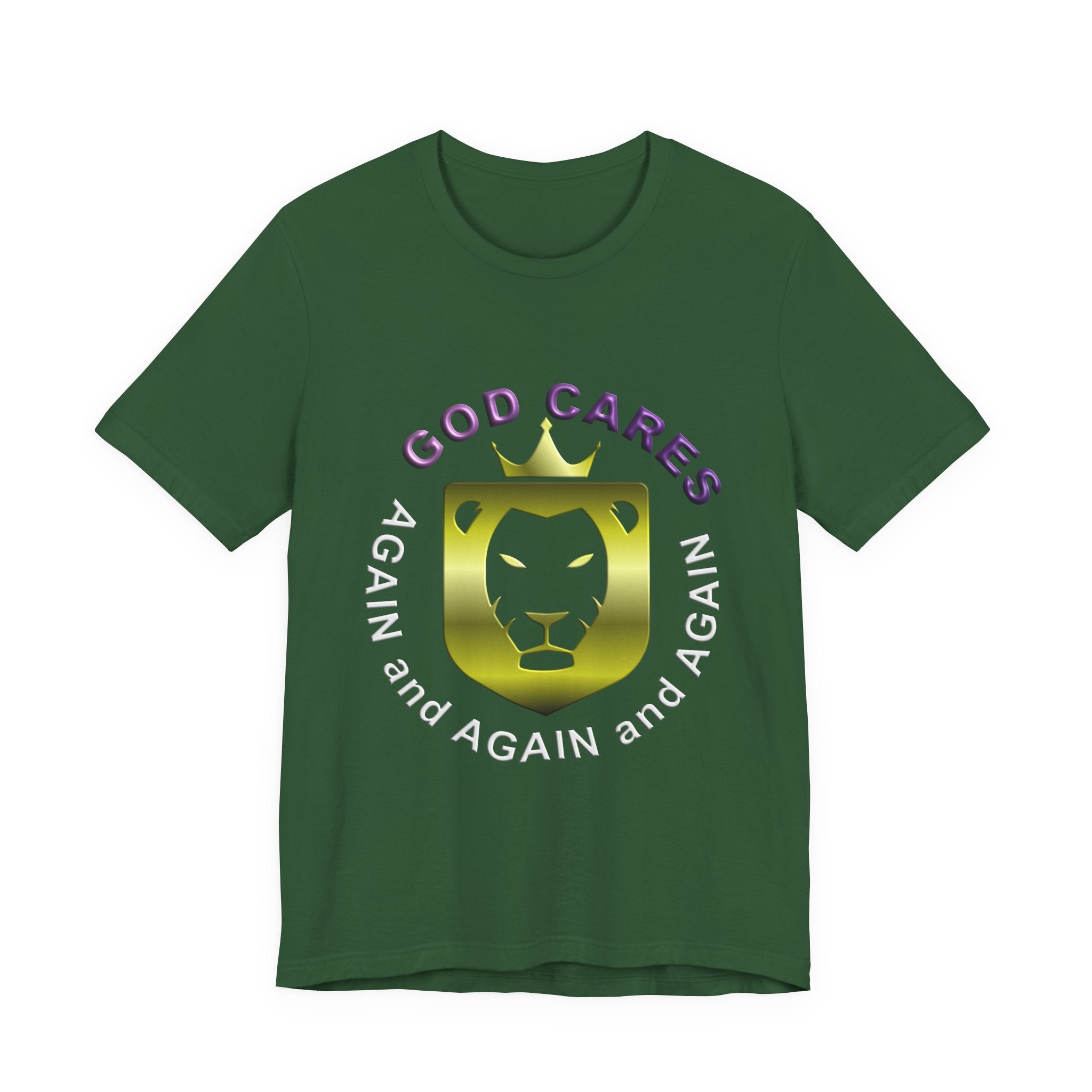 God Cares - Lion Centered - T-Shirt - Inspirational